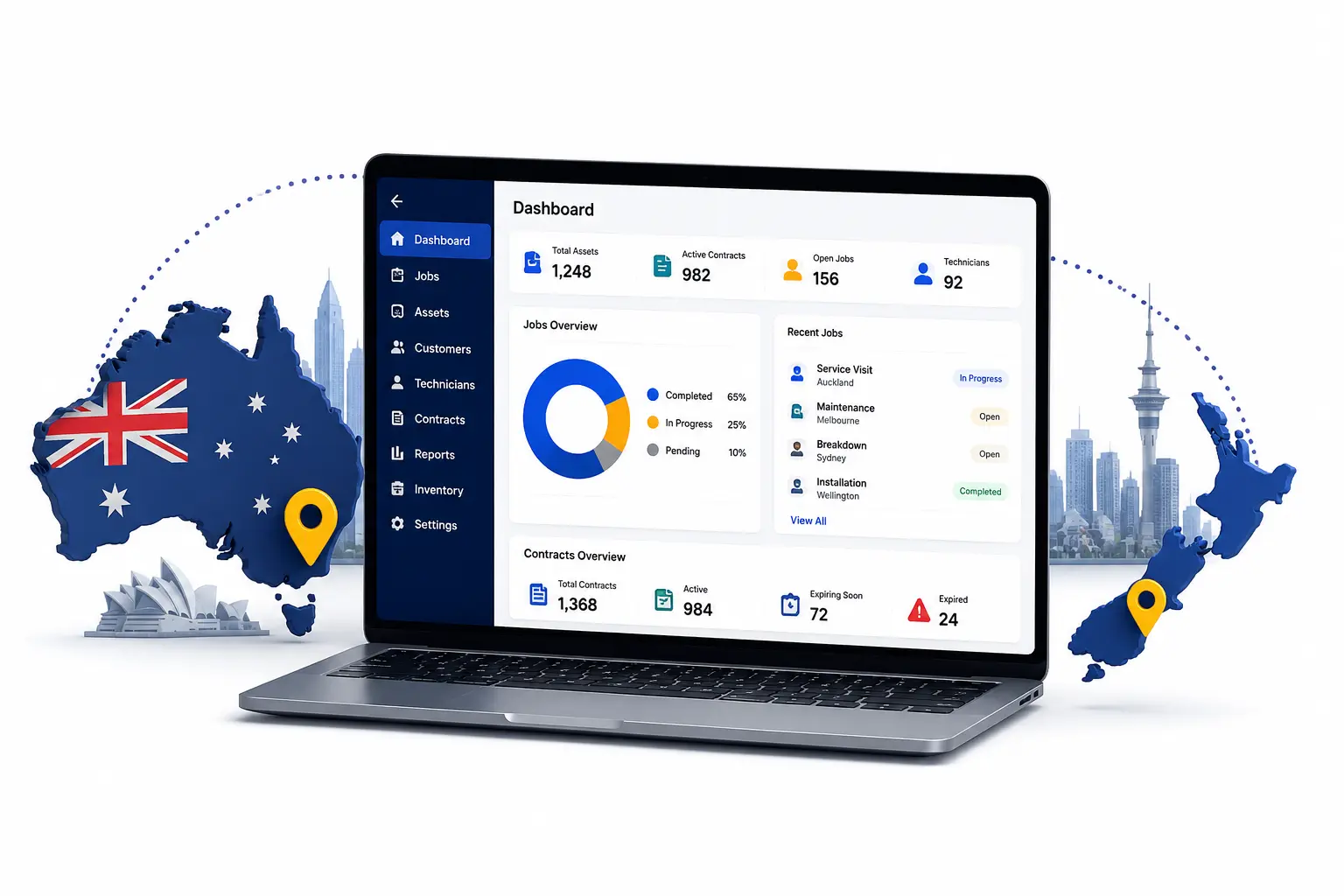 Lift service software for Australia and New Zealand