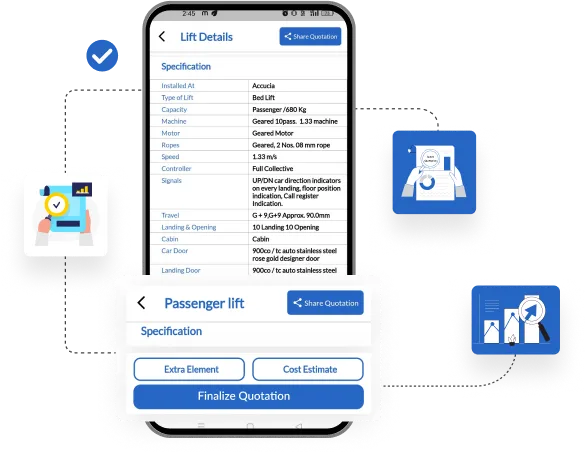 Elevator service software on mobile display