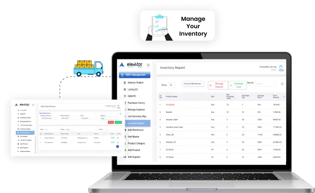 Elevator service software on mobile display