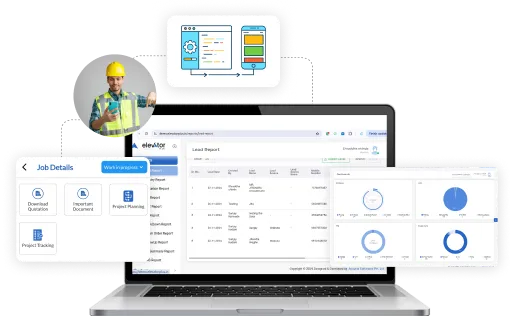 Elevator service software on mobile display